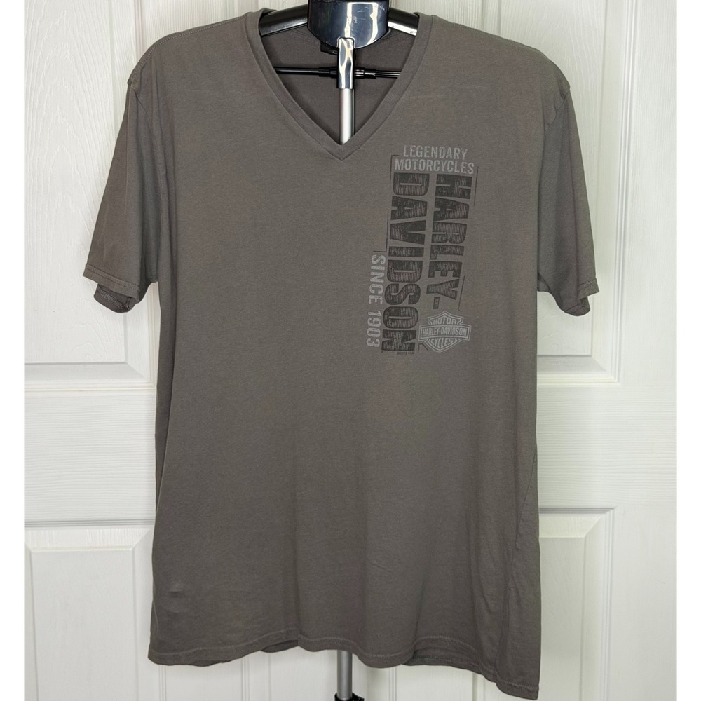 Harley-Davidson Brandywine Chadds Ford PA Gray V-Neck T-Shirt Men's XL 2019 USA